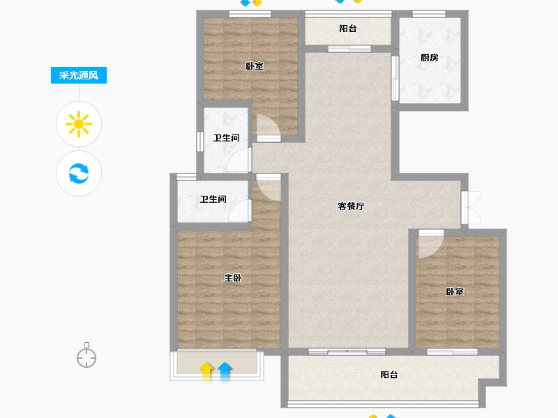 河南省-商丘市-夏邑建业城-109.59-户型库-采光通风