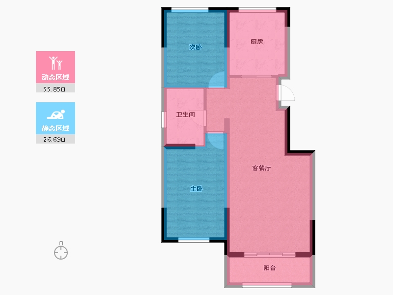 宁夏回族自治区-银川市-金阳花园-74.06-户型库-动静分区