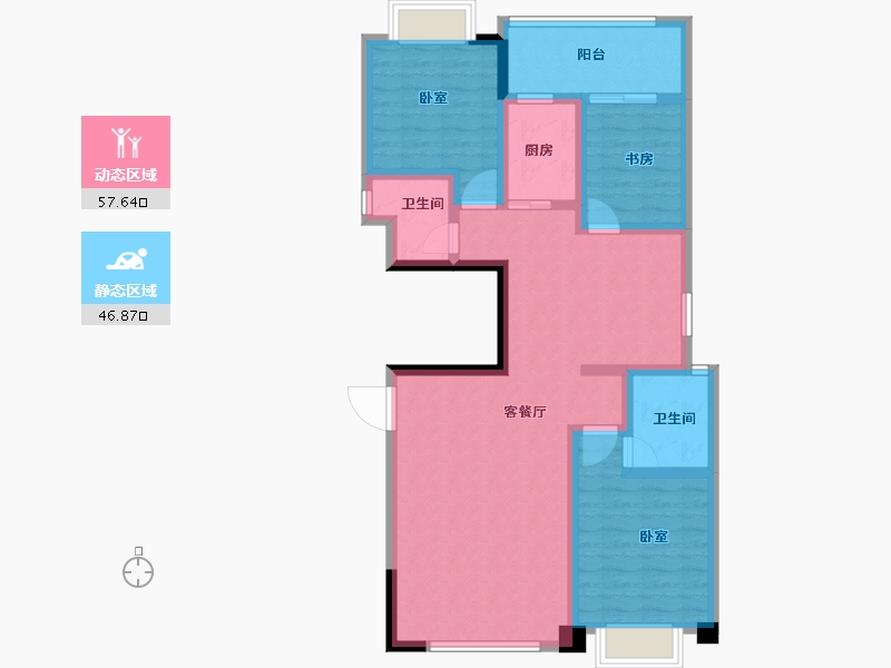 广东省-揭阳市-国际商品城三期尚东一品-92.22-户型库-动静分区