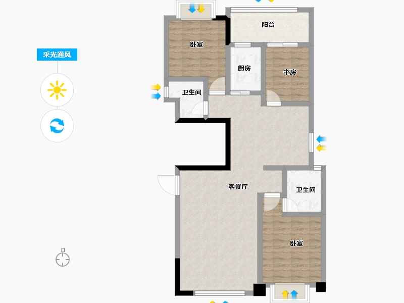 广东省-揭阳市-国际商品城三期尚东一品-92.22-户型库-采光通风