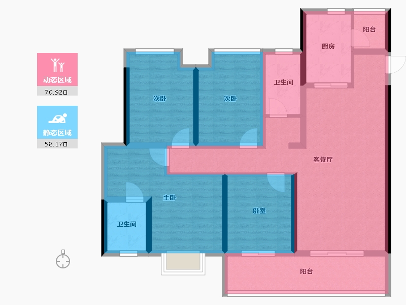 湖南省-怀化市-新晃新南滨江1号-114.45-户型库-动静分区