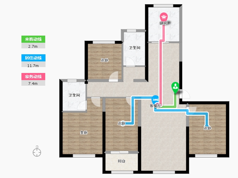 宁夏回族自治区-银川市-宁夏中房玺云台-116.70-户型库-动静线