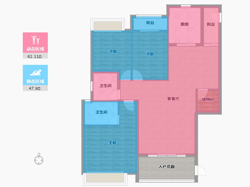 广东省-揭阳市-宏和·金水湾-107.90-户型库-动静分区