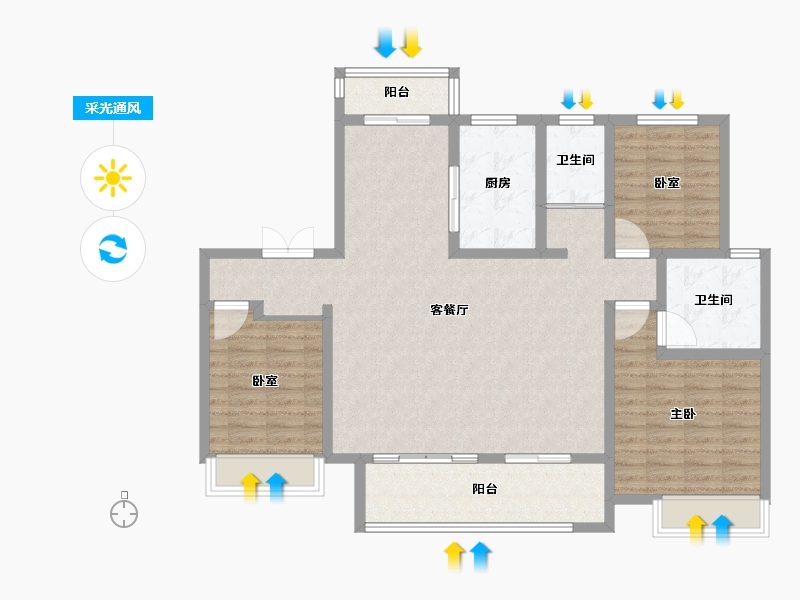 河南省-商丘市-夏邑建业城-115.21-户型库-采光通风