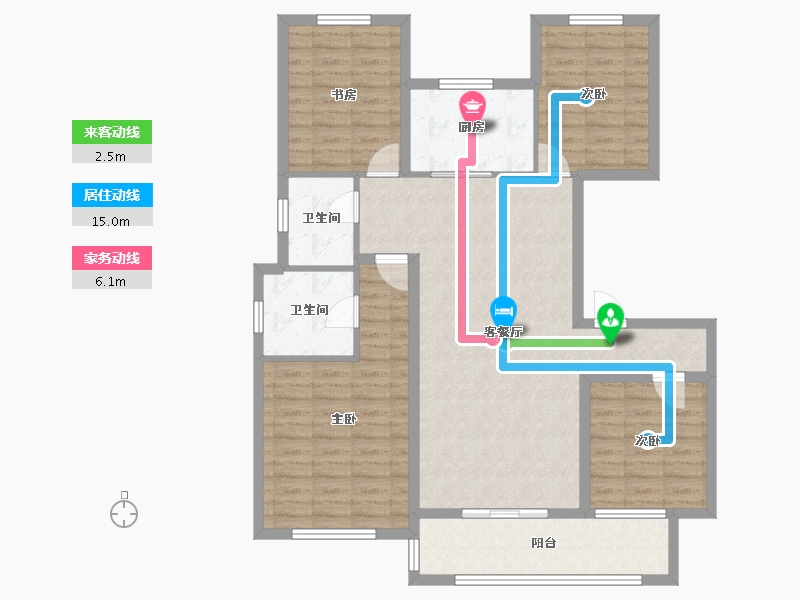 辽宁省-葫芦岛市-天顺红海湾二期-108.13-户型库-动静线