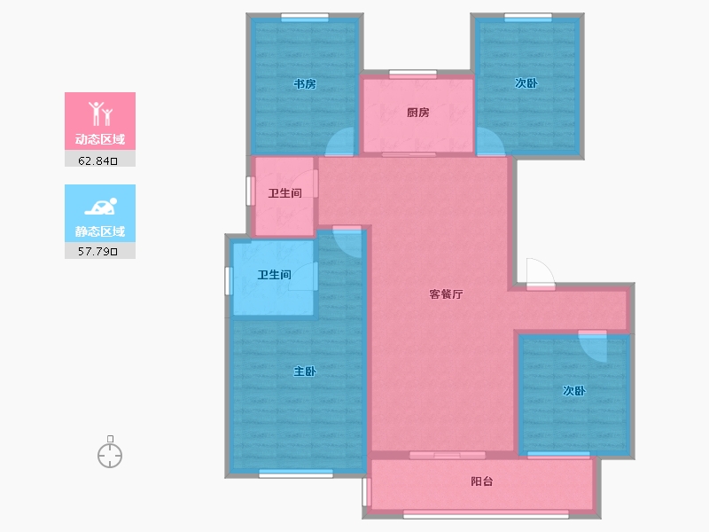 辽宁省-葫芦岛市-天顺红海湾二期-108.13-户型库-动静分区