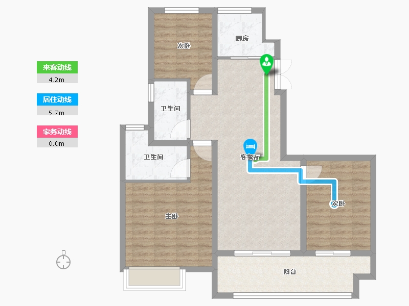 江苏省-宿迁市-飞翔·新城学府-90.40-户型库-动静线