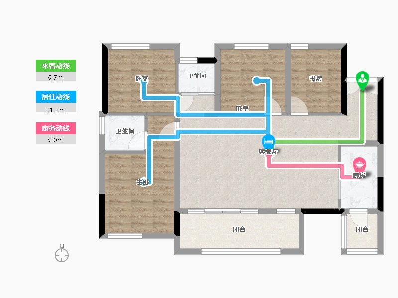 四川省-眉山市-万景绿庭-112.00-户型库-动静线