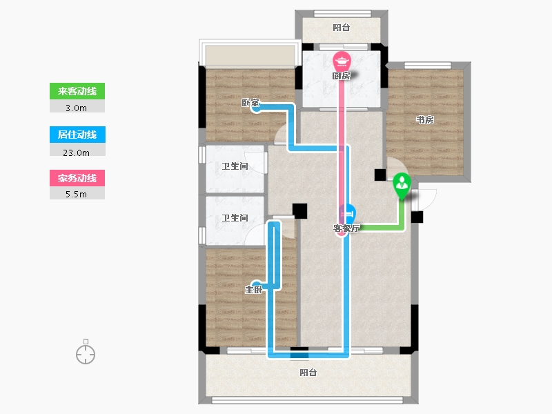 湖北省-黄冈市-罗田泰禾富·凤凰府-96.83-户型库-动静线