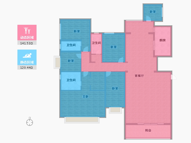 广东省-揭阳市-普宁·光明1号-239.21-户型库-动静分区