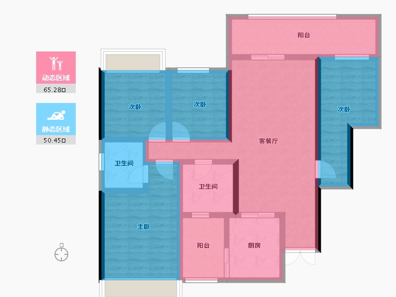 广西壮族自治区-河池市-宝能国宾府-101.14-户型库-动静分区