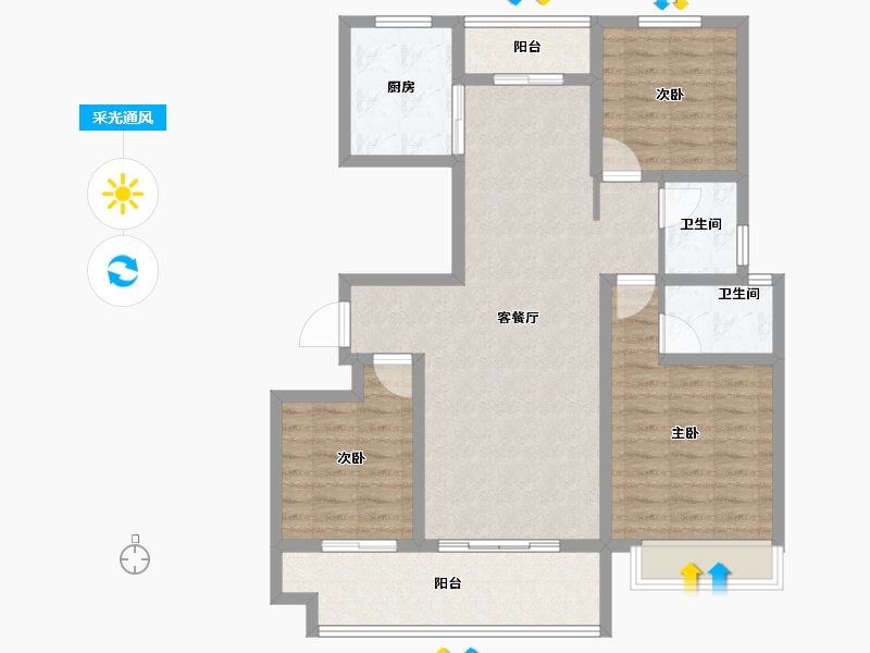 河南省-商丘市-夏邑建业城-101.60-户型库-采光通风