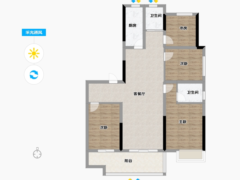 安徽省-池州市-前城江盼-102.40-户型库-采光通风