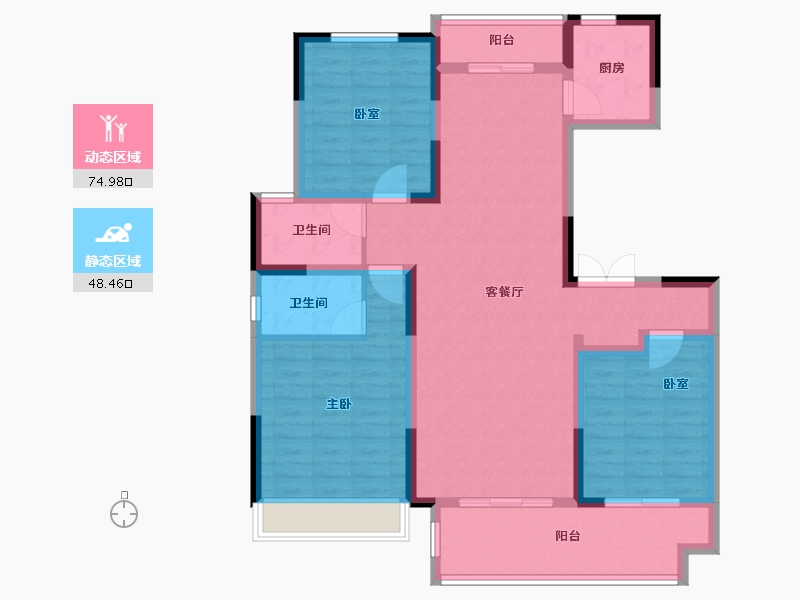 河南省-商丘市-夏邑建业幸福里-110.40-户型库-动静分区