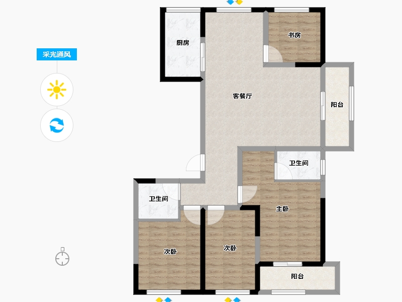 河北省-承德市-豪庭御景二期-114.27-户型库-采光通风