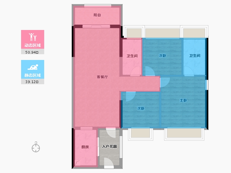 广东省-湛江市-华达北斗华庭-85.65-户型库-动静分区