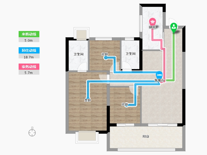 安徽省-阜阳市-置地新华百悦府-84.80-户型库-动静线