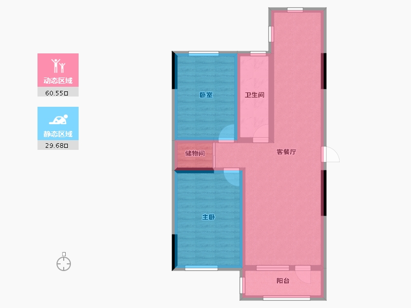 辽宁省-营口市-富甲·甲天下-80.14-户型库-动静分区