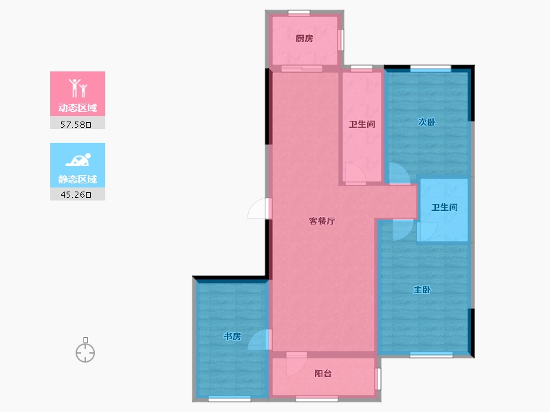 辽宁省-营口市-富甲·甲天下-92.00-户型库-动静分区