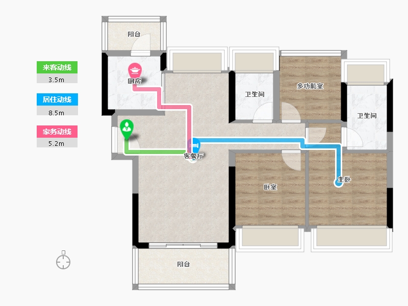 广东省-佛山市-龙光玖龙湾-78.40-户型库-动静线