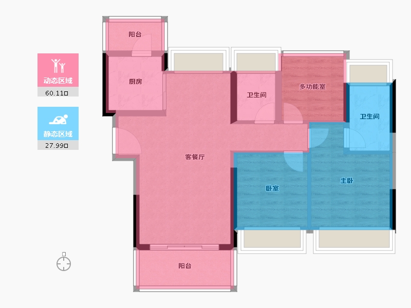 广东省-佛山市-龙光玖龙湾-78.40-户型库-动静分区