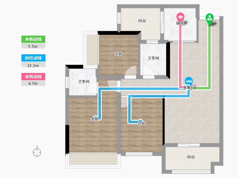 广西壮族自治区-河池市-宝能国宾府-85.70-户型库-动静线