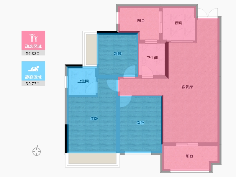 广西壮族自治区-河池市-宝能国宾府-85.70-户型库-动静分区