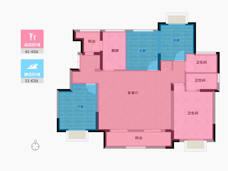 安徽省-安庆市-皖国紫竹園-113.12-户型库-动静分区