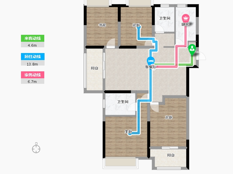 湖北省-咸宁市-恒基国宾府-115.99-户型库-动静线