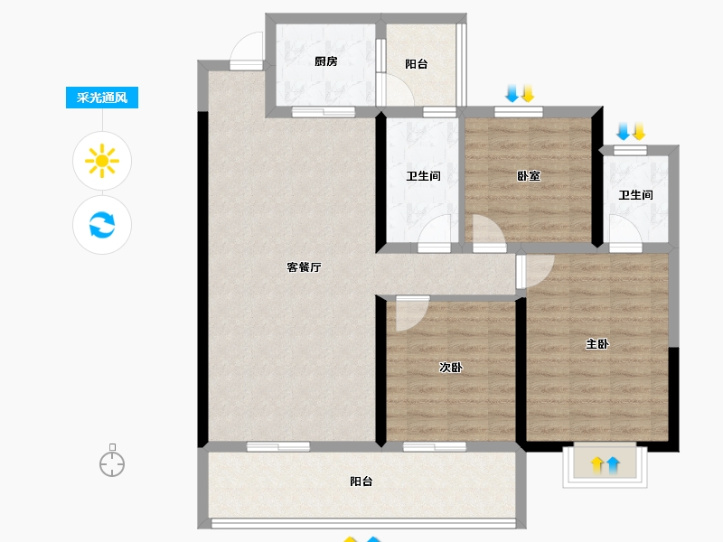 湖南省-怀化市-新晃新南滨江1号-99.11-户型库-采光通风