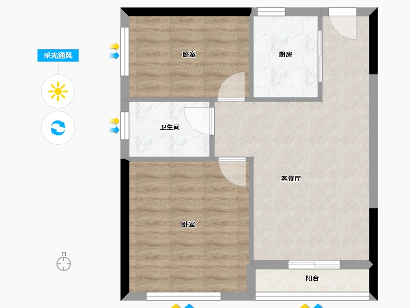 广东省-深圳市-嘉信云峰公馆-52.00-户型库-采光通风