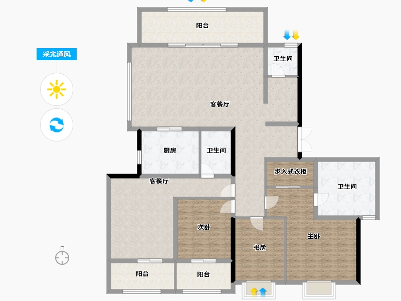 江苏省-苏州市-中国铁建花语江南-180.00-户型库-采光通风