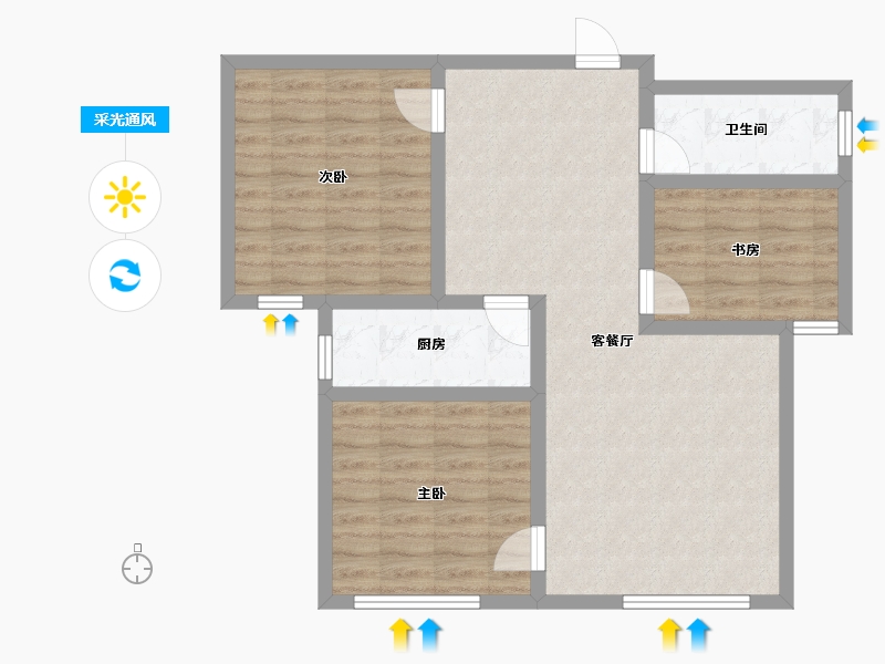 宁夏回族自治区-银川市-和佳居东区-78.75-户型库-采光通风