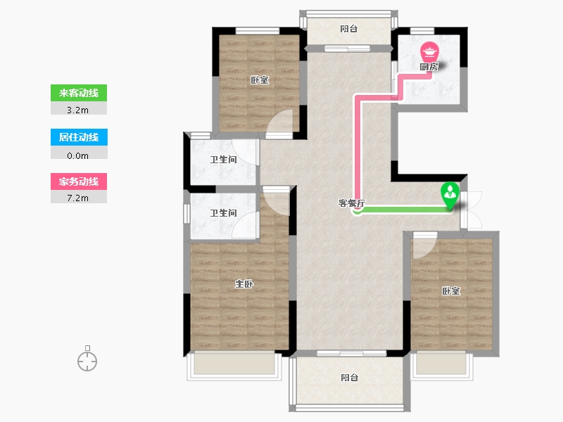 河南省-商丘市-夏邑建业幸福里-102.40-户型库-动静线