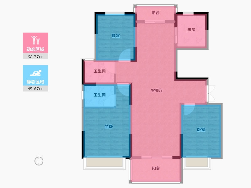 河南省-商丘市-夏邑建业幸福里-102.40-户型库-动静分区