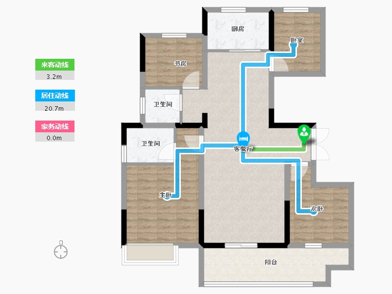 安徽省-宿州市-金荣·学府壹号-102.80-户型库-动静线