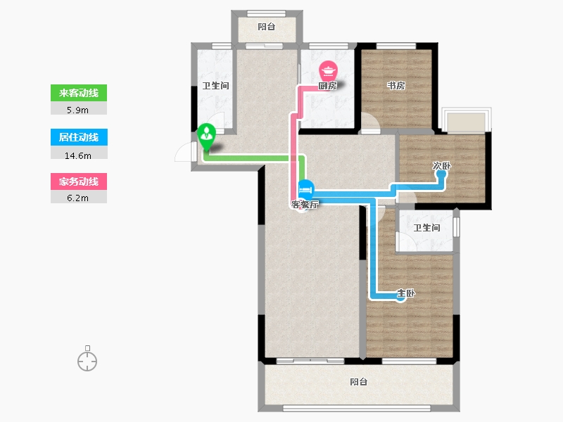 安徽省-铜陵市-城投·聚秀嘉园-116.52-户型库-动静线