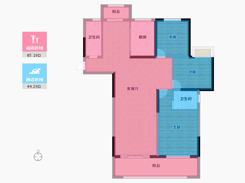 安徽省-铜陵市-城投·聚秀嘉园-116.52-户型库-动静分区