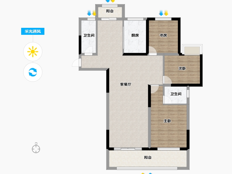 安徽省-铜陵市-城投·聚秀嘉园-116.52-户型库-采光通风