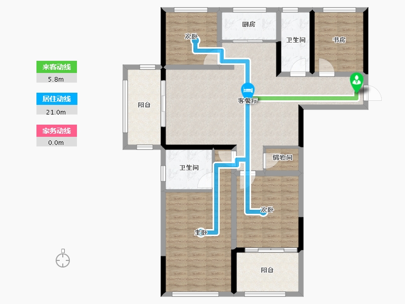 安徽省-铜陵市-城投·聚秀嘉园-111.53-户型库-动静线