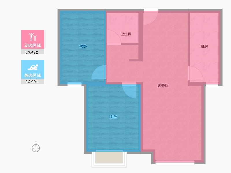 天津-天津市-京能海语城(=期)-69.60-户型库-动静分区