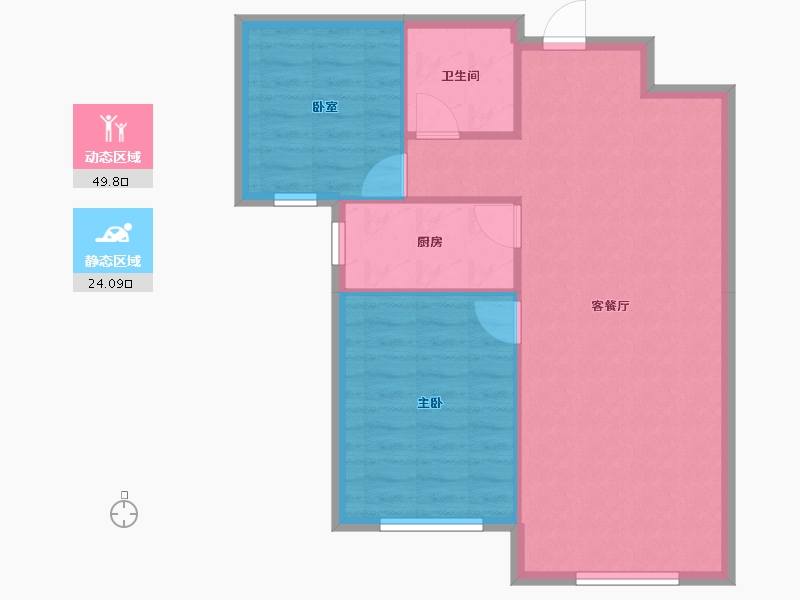 河北省-保定市-城建·紫煜臻城臻园-67.64-户型库-动静分区