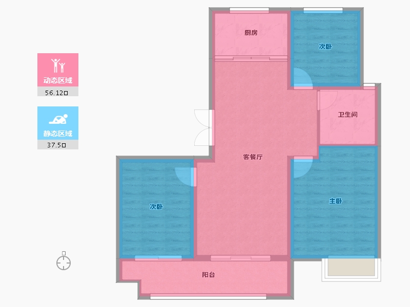 山东省-临沂市-房源·金域上府-84.69-户型库-动静分区