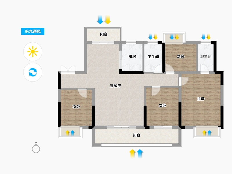 江西省-上饶市-三水·金麟府-106.77-户型库-采光通风