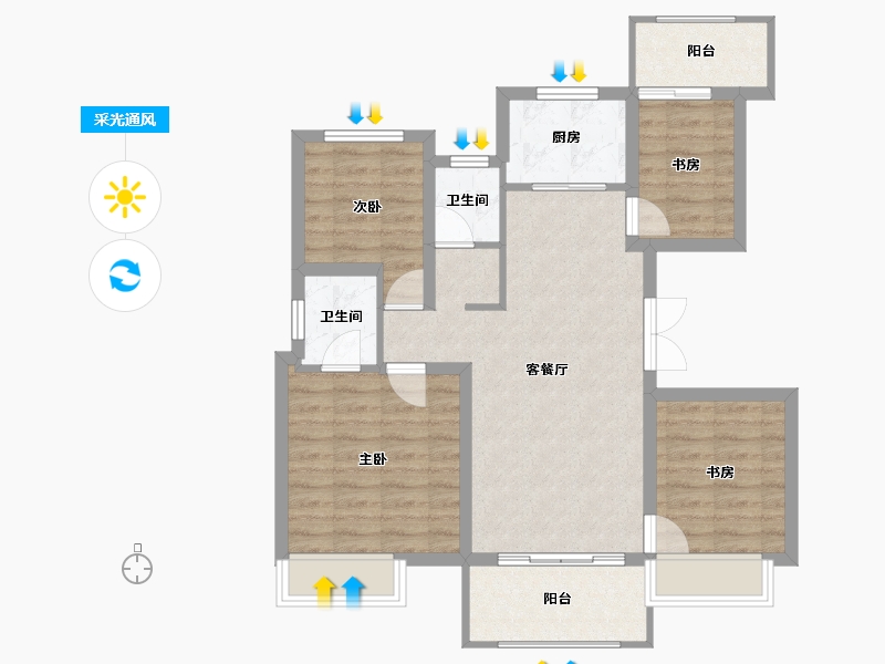 山东省-临沂市-親和家源-81.76-户型库-采光通风