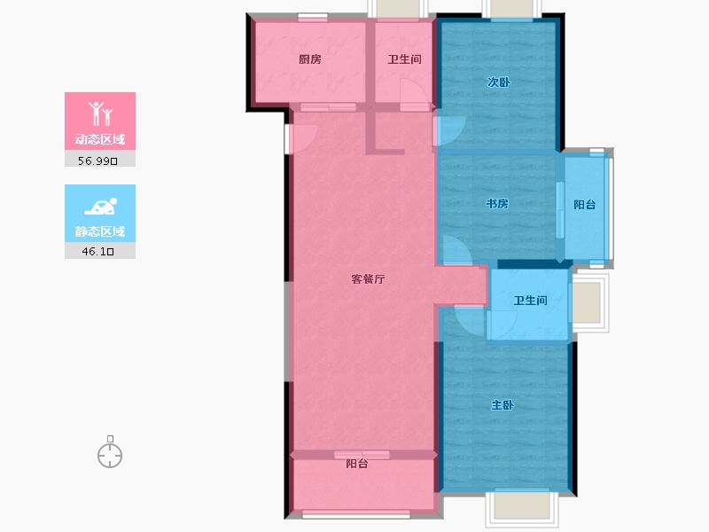 湖北省-武汉市-国博城-97.60-户型库-动静分区