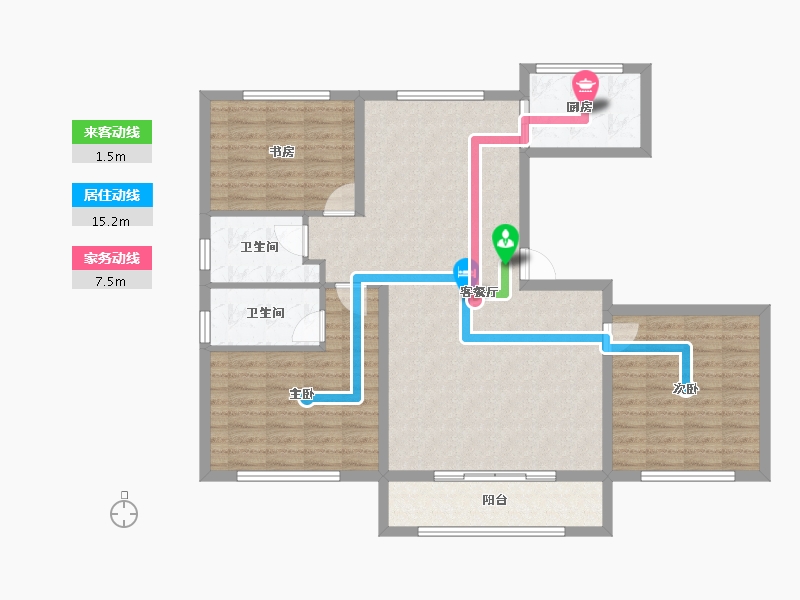 宁夏回族自治区-银川市-和佳居东区-105.79-户型库-动静线