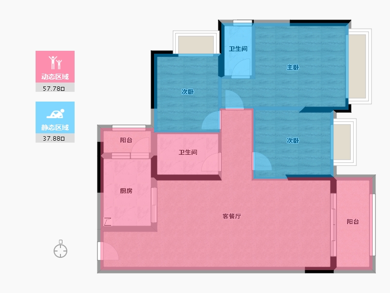 广东省-湛江市-华达北斗华庭-85.53-户型库-动静分区