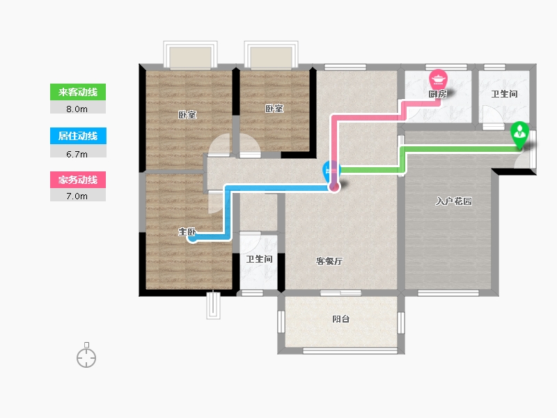 海南省-澄迈县-四季康城-2期-125.00-户型库-动静线