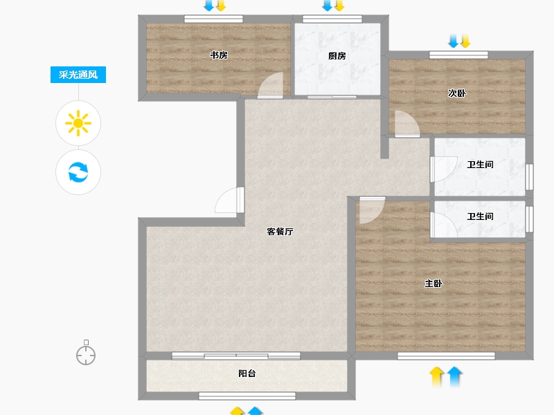 宁夏回族自治区-银川市-和佳居东区-102.79-户型库-采光通风